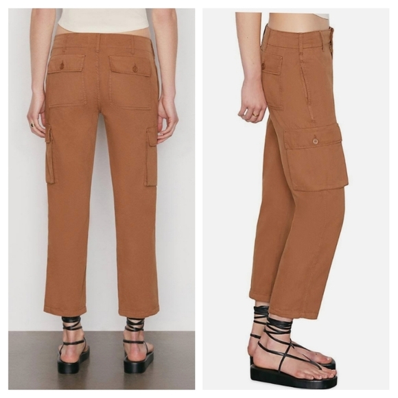 {Frame} Women's Brown Relaxed Fit Utility Pants - Picture 1 of 13